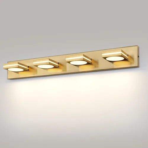 Vista 14 de OKELI Lámpara LED de tocador de baño de 2 luces, color negro mate, moderna lámpara de pared sobre espejo (3CCT, 3000K-6000K)