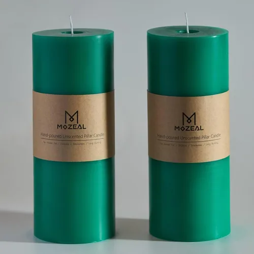 Vista 78 de MOZEAL Juego de 3 velas sin perfume vertidas a mano de 3 x 6 pulgadas, velas tipo pilar sin goteo, combustión de larga duración, aproximadamente 120