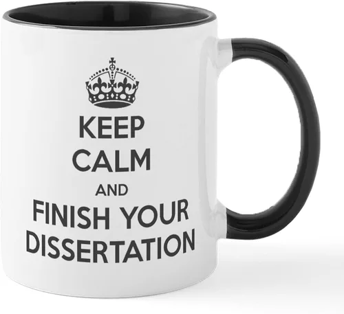 Vista 8 de CafePress Taza de café de cerámica con texto en inglés «Keep Calm And Finish Your Dissertation», de 11 oz (11.0 fl oz)