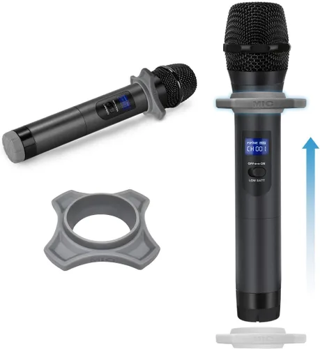 Vista 9 de Micrófono Inalámbrico, Micrófono Dinámico de Mano Sistema de Micrófono Inalámbrico para Noches de Karaoke y Fiestas en Casa para Divertirse Sobre