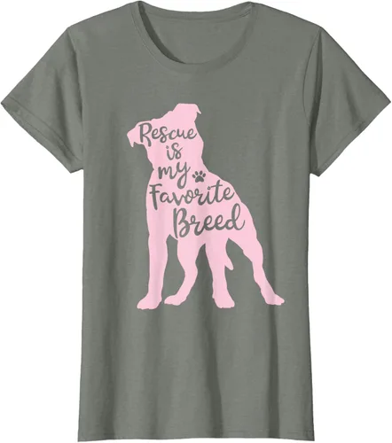 Vista 13 de Pitbull Rescue Is my Favorite Breed Dog Pit Bull Mama - Camiseta, Negro, S