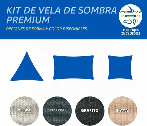 Vista 6 de Kit Premium de Vela de Sombra Coolaroo - 95% de Bloqueo UV, Grado Comercial, Acabado Mate de Lujo, con Herramientas de Acero Inoxidable