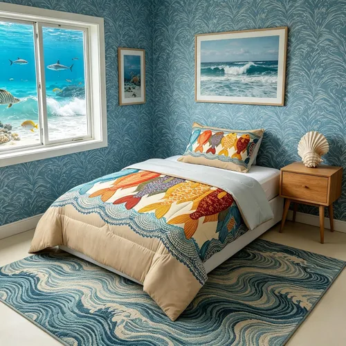 Vista 55 de Juego de edredón Lake Home Camper tamaño King, juego de ropa de cama náutica con ancla para niños, niñas, niños, adultos, decoración de dormitorio