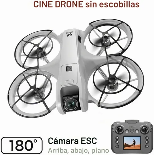 Vista 2 de Drone FPV con control remoto de pantalla, cámara Quad para principiantes Negro-Gris