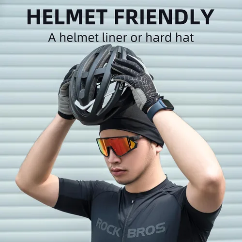Vista 4 de ROCKBROS Gorro de malla con forro de casco de calavera para hombres y mujeres, se adapta debajo de los cascos