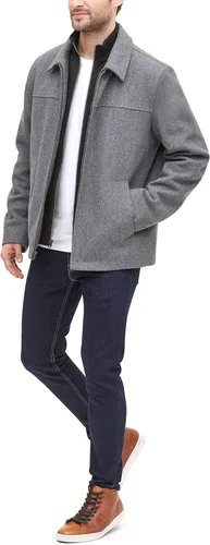 Vista 7 de Dockers Chaqueta de mezcla de lana para hombre con babero acolchado