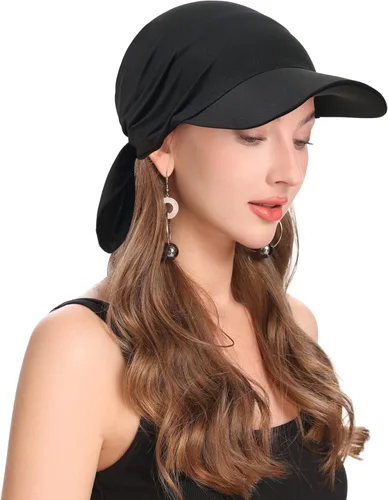 Vista 14 de ZLYC Gorro de quimioterapia de verano para mujer marrón (Plain Brown)