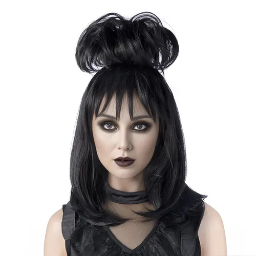 Vista 22 de Peluca Corta Púrpura Cosplay Peluca Corta Bob Púrpura Peluca de Halloween para Disfraces de Mujeres Púrpura/Bob