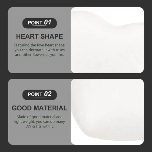 Vista 7 de VALICLUD Corazón grande de espuma de poliestireno en forma de corazón para manualidades, modelado, corazones de espuma floral para pintura de ramos