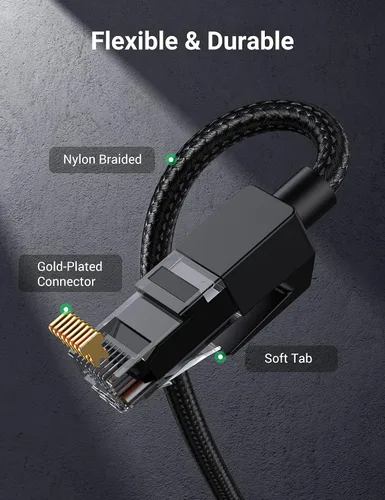 Vista 7 de UGREEN Cable Ethernet Cat 6 trenzado Cat6 Gigabit de alta velocidad 1000Mbps cable de Internet RJ45 blindado cable LAN de red compatible con PC