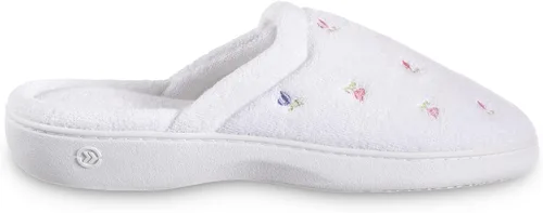 Vista 6 de isotoner Pantuflas tipo zueco bordadas extra pequeñas para mujer
