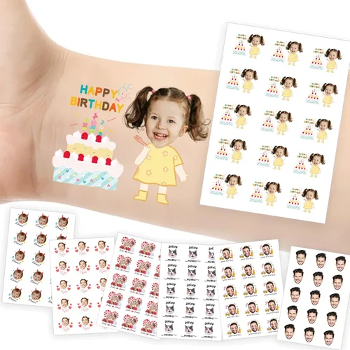 Vista 13 de Tatuajes temporales personalizados con foto y nombre, logotipo personalizado para adultos, niños, mujeres, hombres, regalo de boda, cumpleaños