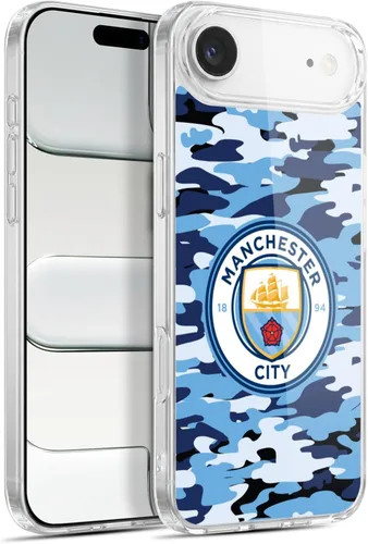 Vista 185 de Head Case Designs Funda de gel con licencia oficial del Manchester City Man City FC Blue Moon Badge Camou [protección de grado militar] compatible