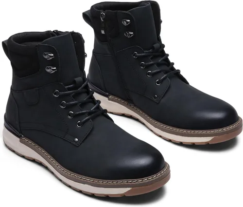 Vista 5 de Vostey Botas de hombre Casual Chukka Cremallera Lateral Moda Bmy8050a-negro