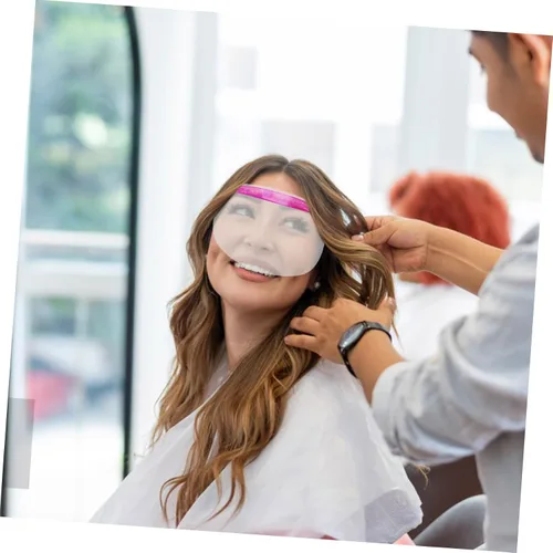 Vista 5 de Visera protectora para cortes de pelo de salón, 50 unidades, protectores de laca para el cabello, protector de maquillaje impermeable