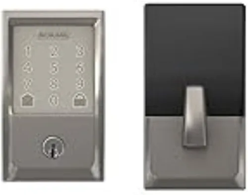 Vista 3 de Schlage Encode Wi-Fi Smart Lock con juego de entrada Century para puerta delantera, níquel satinado