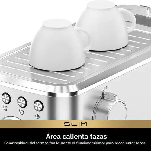 Vista 6 de CHULUX Máquina de Espresso Delgada con Espumador de Leche, Bomba Italiana Profesional de 20 Bares, Máquina de Café Espresso para el Hogar