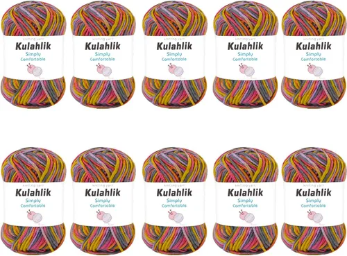 Vista 43 de 50g (1x50g) Hilo Acrílico para Crochet y Tejido, Hilo Degradado Colorido, 1 Rollo de Madejas, Hilo Acrílico Multicolor, Perfecto para Proyectos