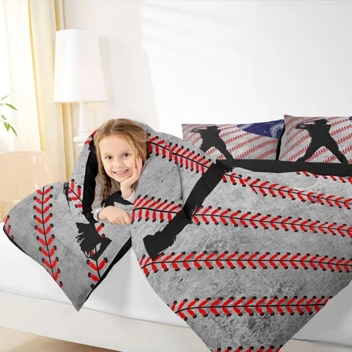 Vista 22 de Juego de ropa de cama de baloncesto para niños y adolescentes, juego de edredón deportivo para niños, tamaño matrimonial, suave, ligero, decoración