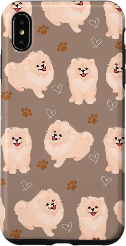 Vista 11 de Funda marrón para iPhone 13 Pro Max con diseño de pomerania y cachorros