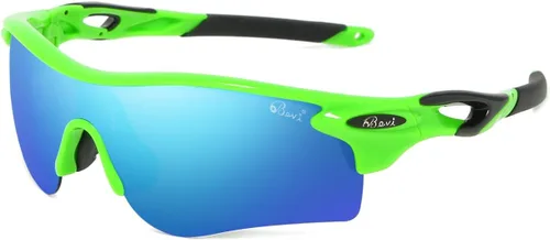 Vista 14 de Bevi Lentes de sol deportivos polarizados TR90, marco duradero y ultraligero para hombres y mujeres, béisbol, correr, ciclismo, golf