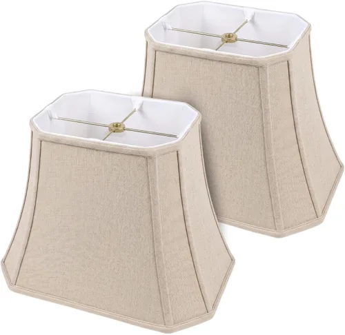 Vista 19 de Royal Designs, Inc. Pantalla de Lámpara Rectangular con Esquinas Cortadas, DBS-710-11BG, 6 x 11 x 8, Beige