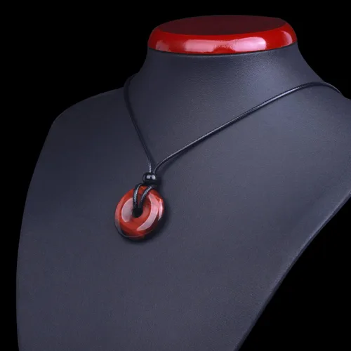 Vista 4 de Collar de ojo de tigre, protección contra el amuleto del mal de ojo, piedra preciosa de ojo de tigre rojo real, piedras curativas, colgante clásico