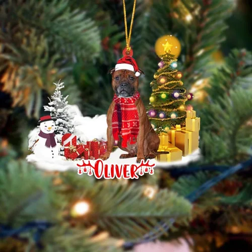 Vista 13 de NAZENTI Adorno personalizado de gato abisinio con árbol de pino, adorno de Navidad personalizado para perros amantes de las mascotas, colgante
