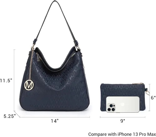 Vista 4 de Large Hobo Purses and Handbags for Women Vegan Leather Shoulder Crossbody Bag with Wallet