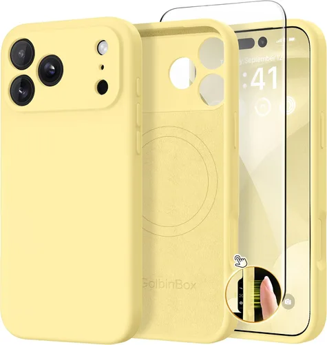 Vista 92 de GolbinBox Funda magnética para iPhone 17, compatible con MagSafe, cubierta de silicona integrada para control de cámara, funda de silicona líquida a
