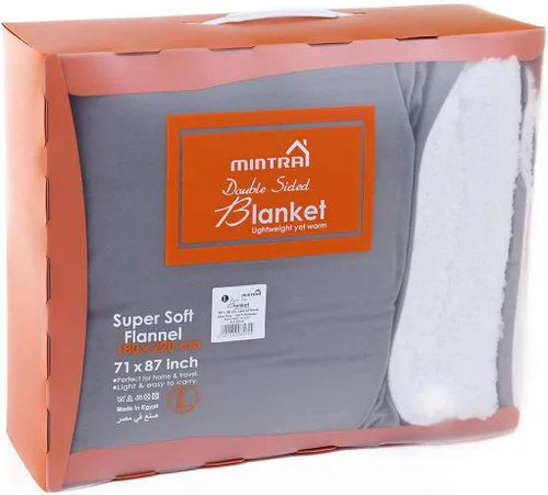 Vista 2 de Mintra Home Sherpa - Manta de franela súper suave (gris oscuro, 70 x 86 pulgadas grande))
