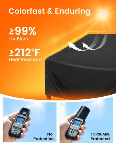 Vista 5 de FORSPARK Funda para sofá de patio, impermeable, resistente a los rayos UV, protector para sofá biplaza de 2 asientos, tela Oxford resistente a