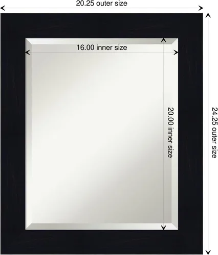 Vista 4 de Amanti Art Espejo de baño azul para sobre el fregadero, espejo de tocador rectangular azul marino Shiplap de 24 x 20 pulgadas, marco de madera
