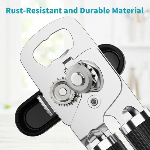 Vista 3 de Ultrean Abrelatas Manual Abrebotellas, Acero Inoxidable Resistente Borde Liso Abrelatas Manual de Mano con Mango Suave al Tacto, A Prueba de Óxido
