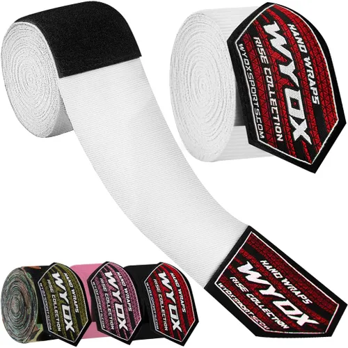 Vista 25 de WYOX Boxing Hand Wraps Inner Gloves, Elasticated Thumb Loop Bandages Mexican Style Under Mitts Wrist Wrap Protection Muay Thai MMA Kickboxing