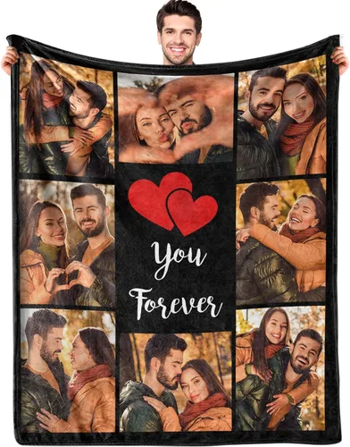 Vista 13 de Envía al Día Siguiente Manta Personalizada con Imagen para Mi Esposa Manta Foto Personalizada Regalo de Boda para Pareja Día de San Valentín