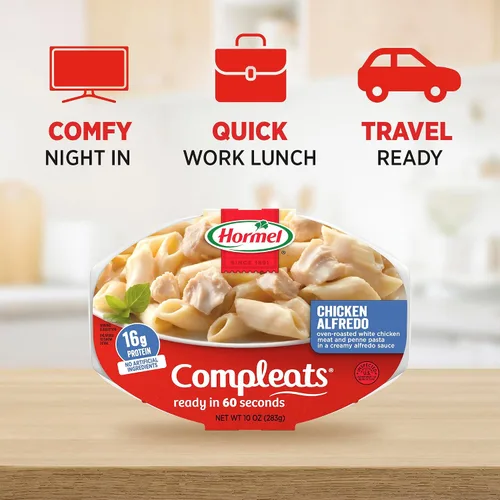 Vista 6 de HORMEL COMPLEATS Chicken Alfredo, bandeja para microondas, 10 onzas (paquete de 6)