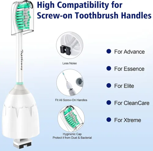 Vista 3 de Toptheway Cabezales de cepillo de repuesto compatibles con mangos de cepillo de dientes atornillables Sonicare E-Series Essence Xtreme Elite Advance