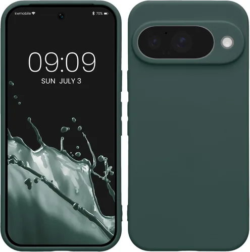 Vista 52 de kwmobile Funda compatible con Google Pixel 9 - Funda protectora delgada de TPU para teléfono - Acabado mate suave - Piedra antigua