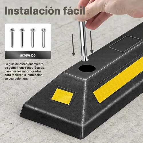 Vista 5 de DNA Motoring TOOLS-00826 - Paquete de 2 topes de estacionamiento de 21 pulgadas para garaje, ayuda de estacionamiento resistente, accesorios