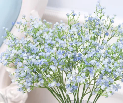 Vista 4 de Paquete de 9 flores artificiales de aliento de bebé, tallos flexibles de 21 pulgadas para ramos de boda, centros de mesa del hogar y decoración al