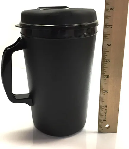 Vista 3 de Tazas de café con aislamiento de espuma ThermoServ de 34 oz - Negro