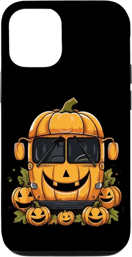Vista 26 de iPhone 16 School Bus Pumpkin Halloween Driver Pumpkins Ride Spooky Fun Case