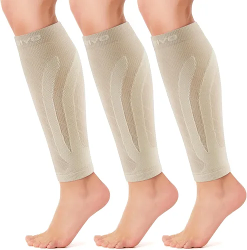 Vista 10 de CAMBIVO Mangas de compresión de pantorrilla para hombres y mujeres, calcetines sin pies para alivio del dolor de espinillas y piernas