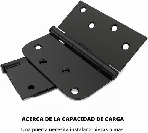 Vista 4 de Goldenwarm - Paquete de 12 bisagras para puerta interior de 4 x 4 pulgadas Negro mate