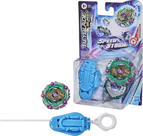 Vista 4 de Beyblade Burst Surge Speedstorm Curse Devolos D6 Spinning Top Starter Pack – Balance Type Battling Game Top con lanzador, juguete para niños