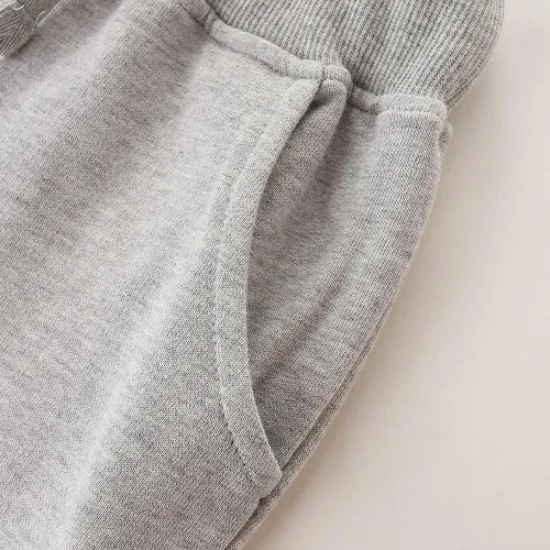 Vista 4 de GFQLONG Paquete de 3 pantalones deportivos elásticos con cordón para bebé, de algodón, dinosaurio, con bolsillos