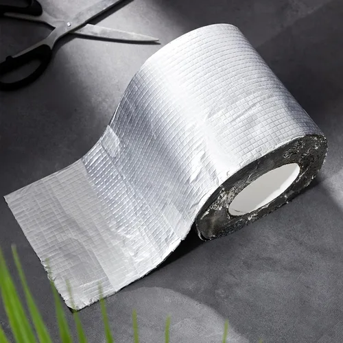 Vista 7 de Sasylvia Paneles autoadhesivos para techos de 6 pulgadas x 33 pies, material de goma adhesiva, superficie de aluminio reflectante intermitente