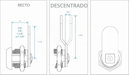 Vista 3 de Camco Candado de leva compensada Presenta un estilo de candado de fácil giro operado con el pulgar, incluye una compensación de 5/8 pulgadas y un