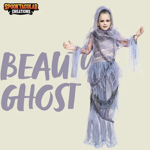 Vista 2 de Spooktacular Creations Disfraz de niña fantasma de belleza encantadora